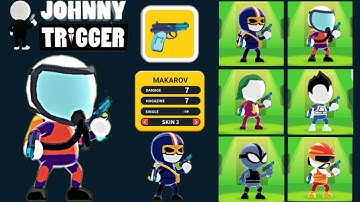 Johnny trigger classic all Outfits Gameplay with Makarov Gun Part-03