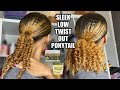 Sleek Low TWIST OUT Ponytail On Natural Hair | Taliah Waajid Apple & Aloe