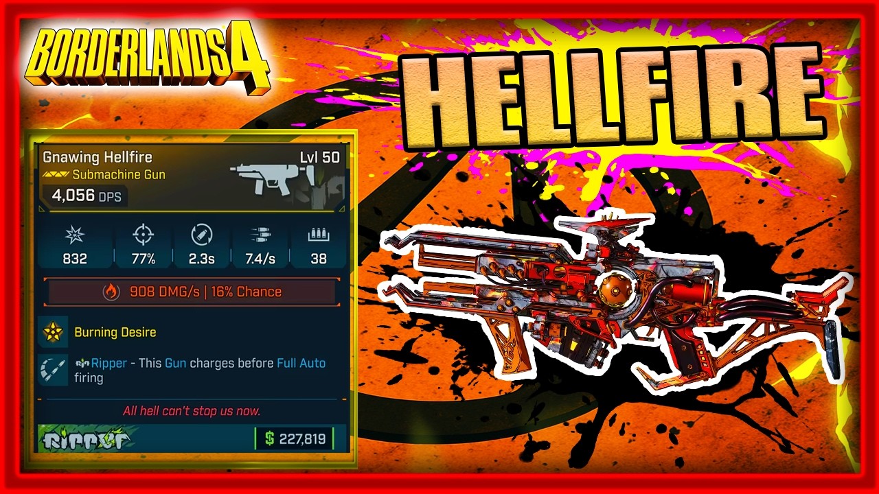 Руководство по пистолету-пулемету Hellfire в Borderlands 4 | Невероятный урон