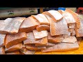 How to Fillet a Giant Salmon for Sashimi - Korean Seafood