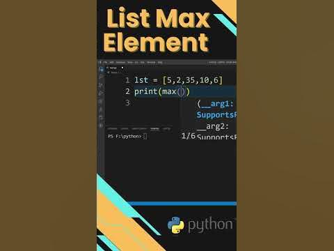 How to Find Maximum Element in a List in Python ? #shorts - YouTube