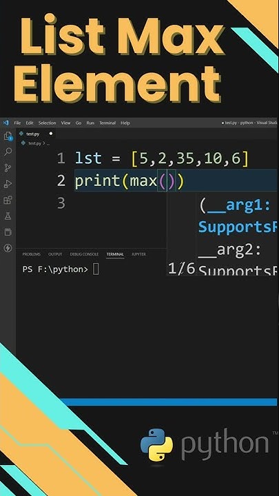 How to Find Maximum Element in a List in Python ? #shorts - YouTube