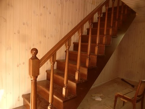Установка лестницы в доме на второй этаж своими руками