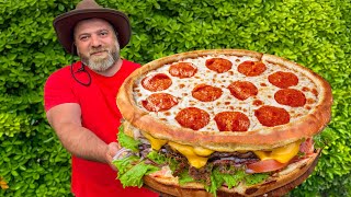 Pizza + Burger In One! When You Don't Know What To Choose, Cook 2 Dishes At Once!