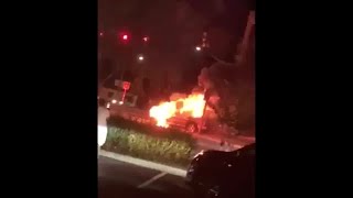 RAW VIDEO: Man's SUV goes up in flames at NC intersection
