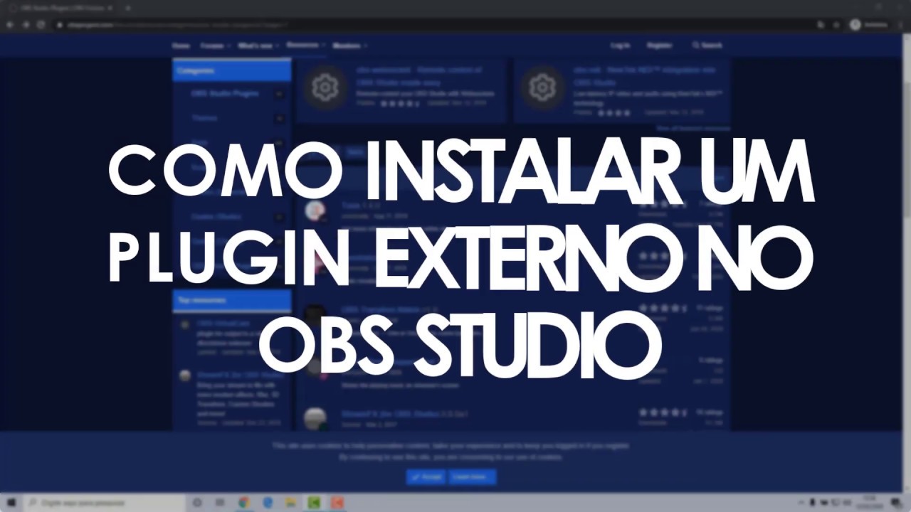 Como instalar um plugin externo no OBS Studio - YouTube
