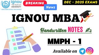 MMPH - 01 IGNOU MBA Handwritten Notes | Easy & Simple Language | Full Syllabus Explained | Gyan Gate