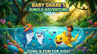 Baby Shark Doo Doo Doo 🦈 | Hindi Rhymes for Kids | Jungle Book Theme | @UsamaToonWorld 