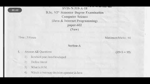 Computer Science CBCS question paper for B.sc 6th semester gulbarga university 2020 part 1