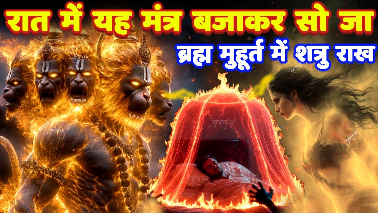 11 मुखी हनुमान ज्वालामुखी प्रातः शत्रु मारण उग्र तांत्रिक उल्टारी मंत्र: भूत नाशक! Hanuman Mantra