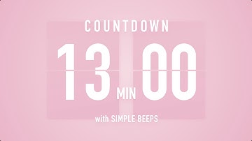 13 Minute Countdown Timer 🌸 Flip Clock with Simple Beeps 🔔