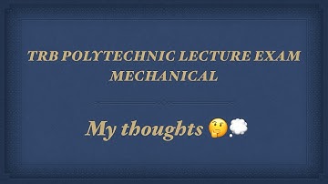 Trb polytechnic lecture exam Analysis ( Mechanical ) | Tamil | poriyalaninpayanam