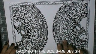 madhubani easy painting step
