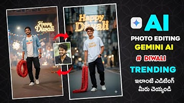 Trending Gemini AI Diwali Boys Photo Editing in Telugu | Face Swap & Dress Change Editing Tutorial