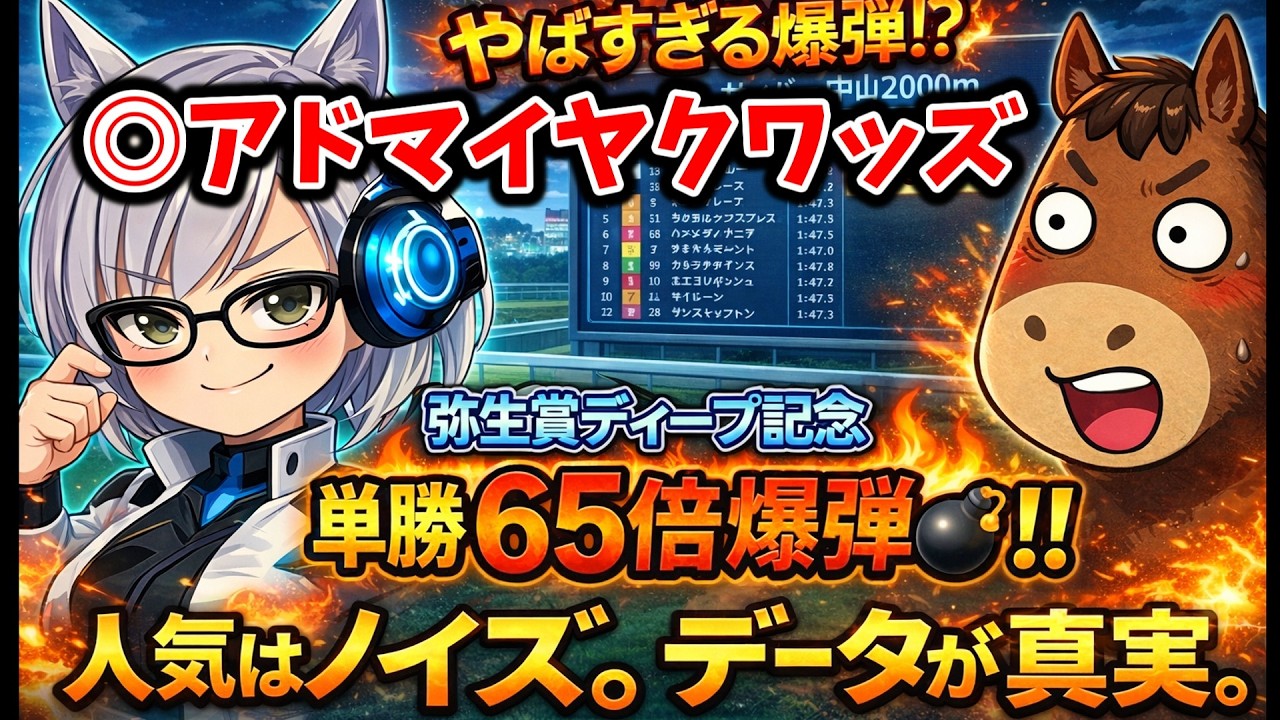 【弥生賞】1番人気が強すぎて逆にチャンス！？AIが見つけた「単勝65倍の爆弾」がすべてを壊す