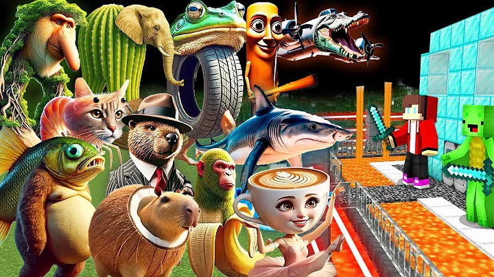 ALL Italian BRAINROT ANIMALS vs Security House JJ and Mikey in minecraft ! Maizen