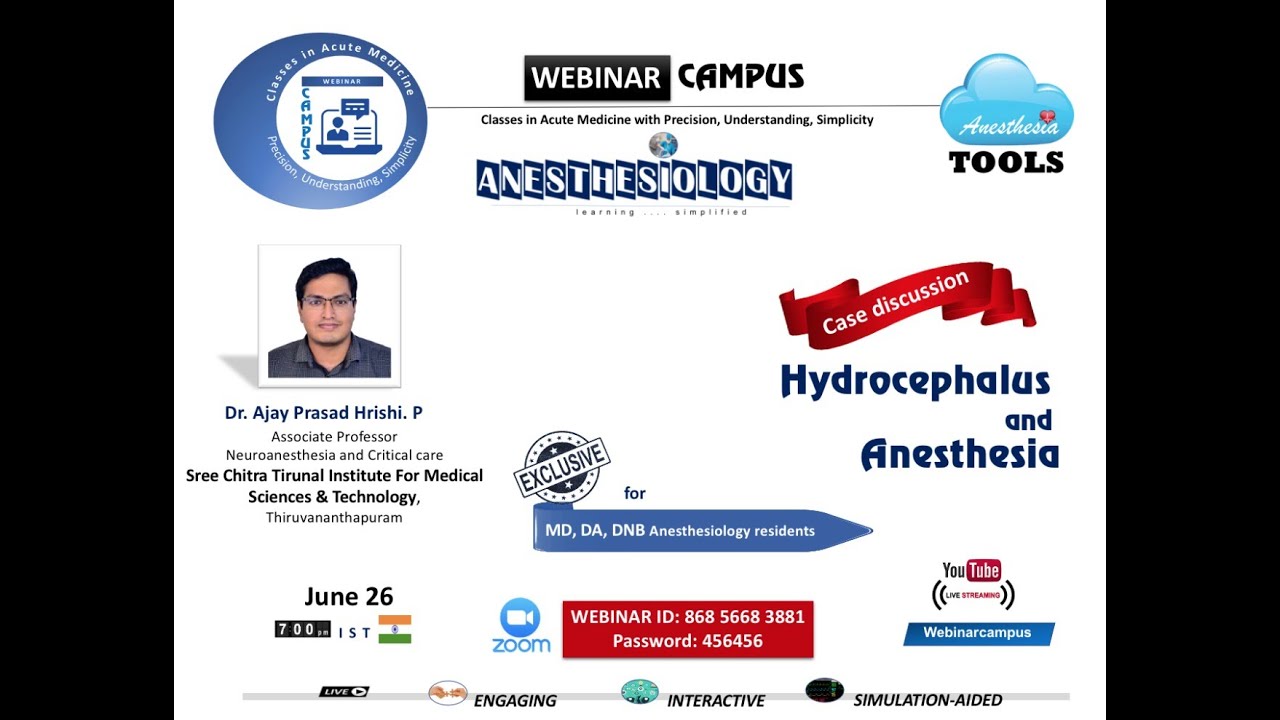 Hydrocephalus case discussion, Anesthesia for supratentorial tumours - Dr Ajay | Webinar CAMPUS