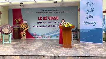 Lễ bế giảng - năm học 2022-2023 (cô Phạm Hà Thanh gửi lời chia tay học trò K51)- Thpt Lê Quý Đôn HĐ