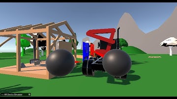 Virtual reality KnuckleBoom Crane Simulator in Unity Game engine