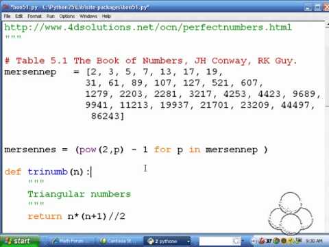 Python for Math Teachers:  Euclid IX:36 with Generators