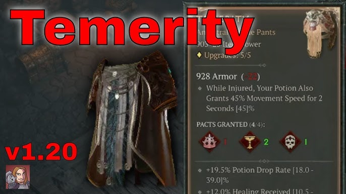 Diablo 4: TEMERITY Unique Pants - 100% Barrier Uptime! 