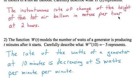 4.1 Interpreting the Meaning of the Derivative in Context