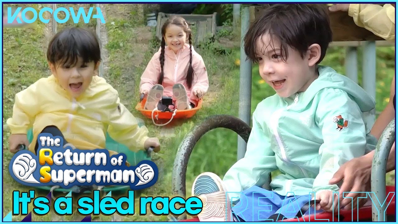 Na Eun and Gun Hoo race down the hill on sleds! l The Return ofSuperman Ep 432 [ENG SUB]
