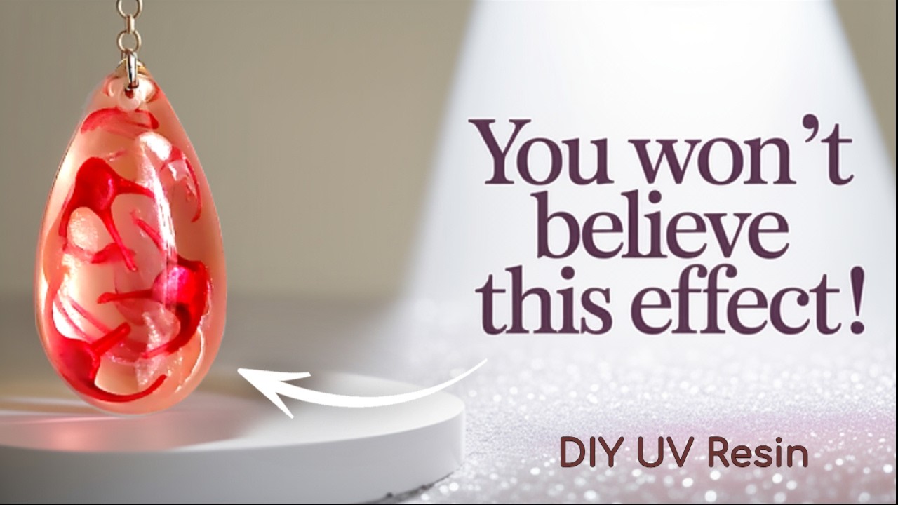 Подвеска из УФ-смолы с порошком слюды своими руками | руководство по созданию ожерелья-спирали