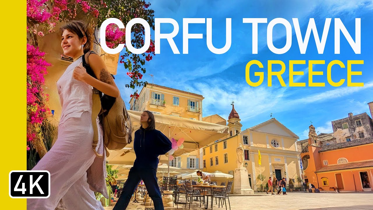 4K Walking Tour of CORFU, Greece [With Captions Guide]