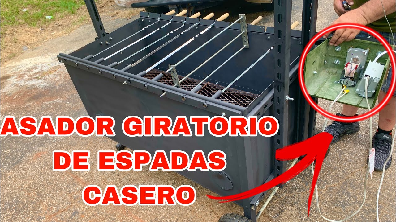 COMO HACER UN ASADOR GIRATORIO CASERO FACIL! How to build a rotating grill!  Cocinando Contigo - YouTube