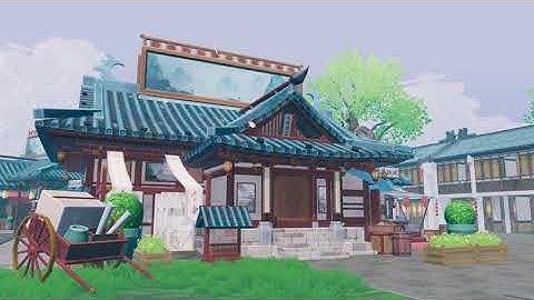 Chinese Stylized Modular Art and Book Store Exterior Trailor 2 - Unity Asset Store