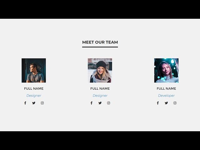 Responsive Meet Our Team Section Using Html & Css - Youtube