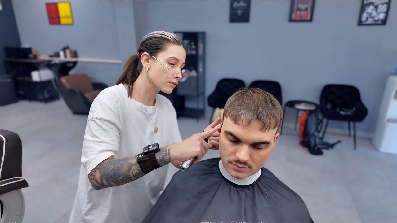 Very RELAXING Haircut 💈 | ASMR by Cute Barber Svetlana