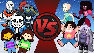 UNDERTALE vs STEVEN UNIVERSE! (Pearl vs Undyne, Frisk vs Steven, Sans vs Garnet & More) Animation