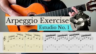 Arpeggio Exercise : Estudio No. 1 by Francisco Tarrega