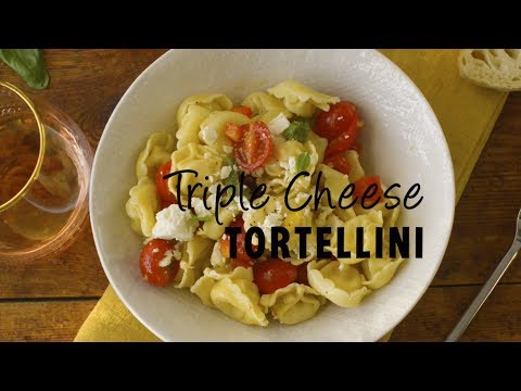 Triple Cheese Tortellini with Cherry Tomato & Feta Salad