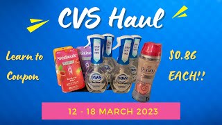 🔥Extreme Couponing Haul at CVS - 86% SAVINGS! $6.95 for $52 Worth of Items (12-18 Mar 2023)