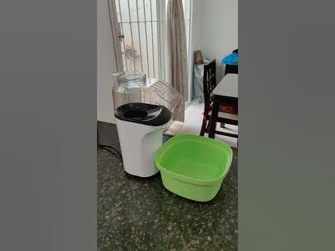 DASH Máquina para hacer palomitas de maíz con taza medidora para porciones  + mantequilla derretida, 16 tazas, color azul sueño