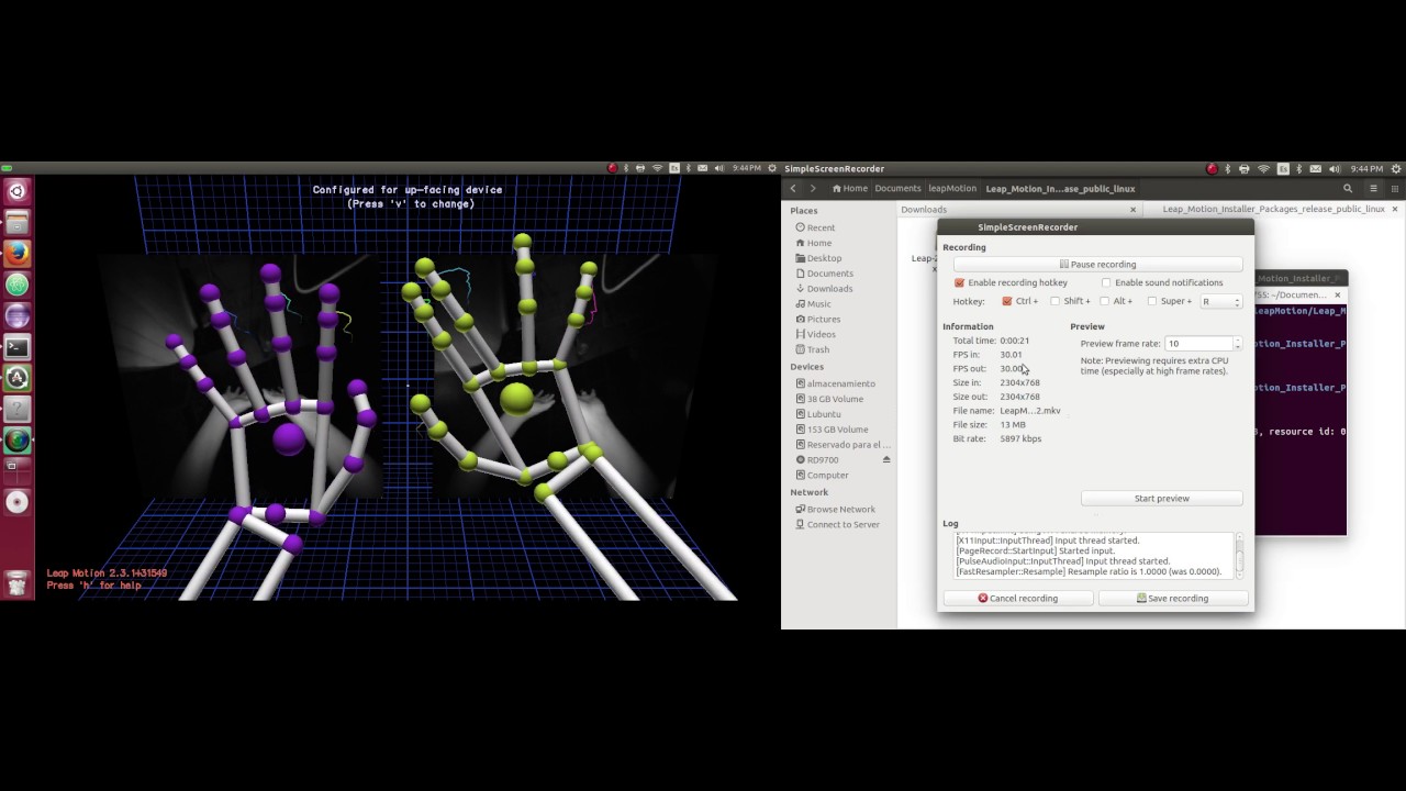 Leap Motion Ubuntu - YouTube