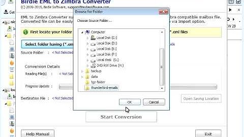 Thunderbird to Zimbra Conversion