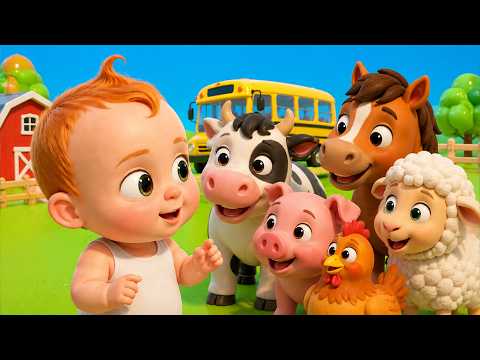 Wheels on the Bus (Farm Animal)|+Compilation | Lala Loops Kids Songs & Nursery Rhymes