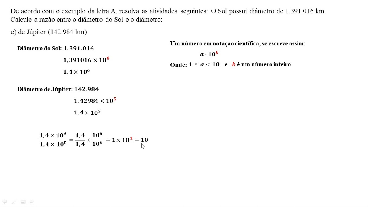 Notação Científica-Exercício 1.4-Calcule a notação científica a seguir: -  Matemática