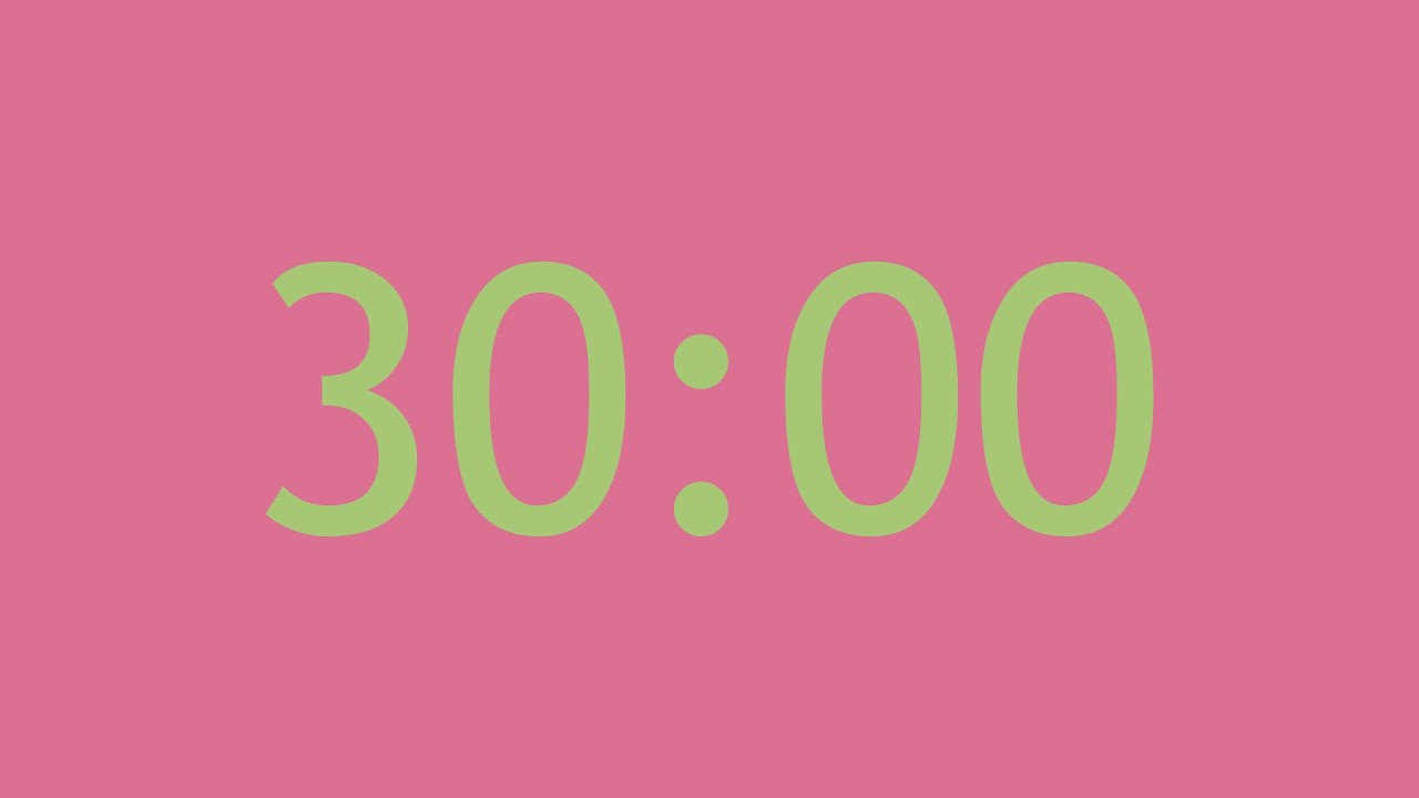 30-Minute Countdown Timer | Pale Violet Red × Light Moss Green