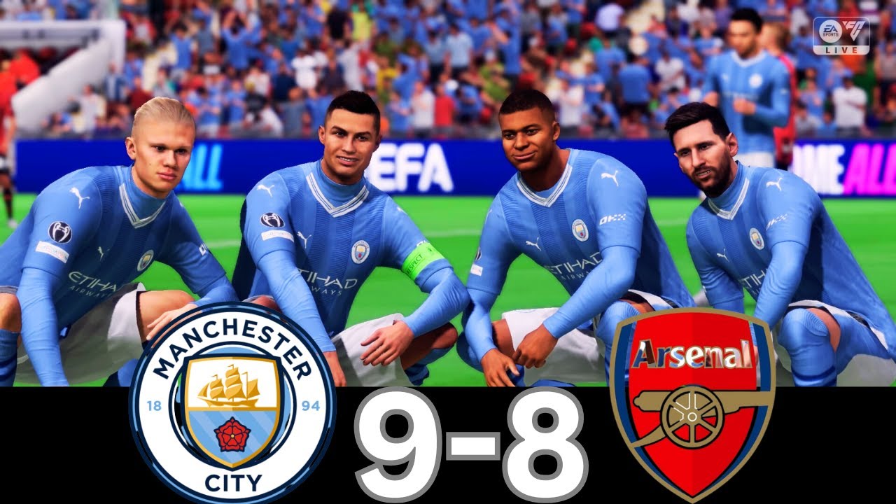 WHAT HAPPEN IF MESSI, RONALDO, MBAPPE, NEYMAR, PLAY TOGETHER ON MANCHESTER CITY VS BAYERN