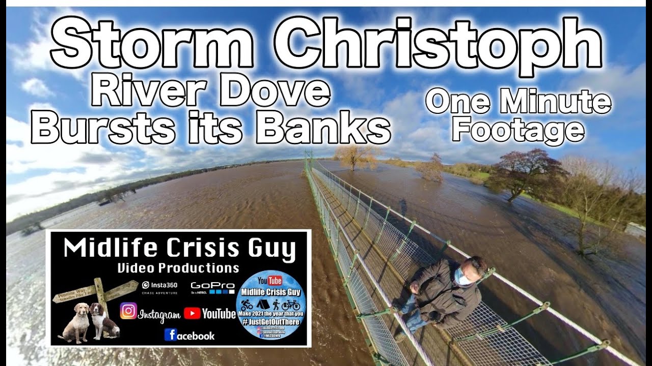 One Minute of Flooding of the River Dove - Storm Christoph