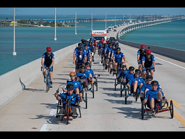 Wounded Military Veterans Cycle Across Florida Keys’ Seven Mile Bridge
