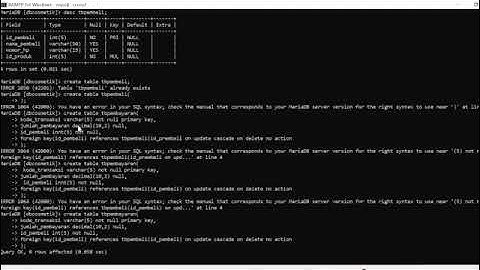 tutorial pembuatan database, tabel, record, dan semua perintah DDL, DML, JOIN TABEL dan SUB QUERY
