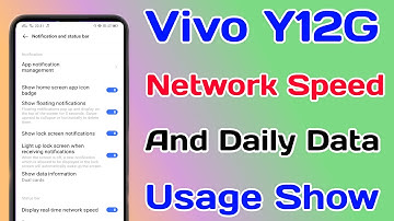 Vivo Y12g Show Network Speed || How To Show Daily Data Usage On Vivo Y12g