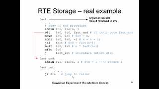 CS47: Lecture 12, Part 4 (RTE Storage Example)