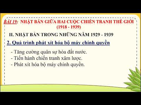 Video Tuần 15 Lịch sử 8 Bài 19 Nhật Bản giữa hai cuộc chiến... - youtube